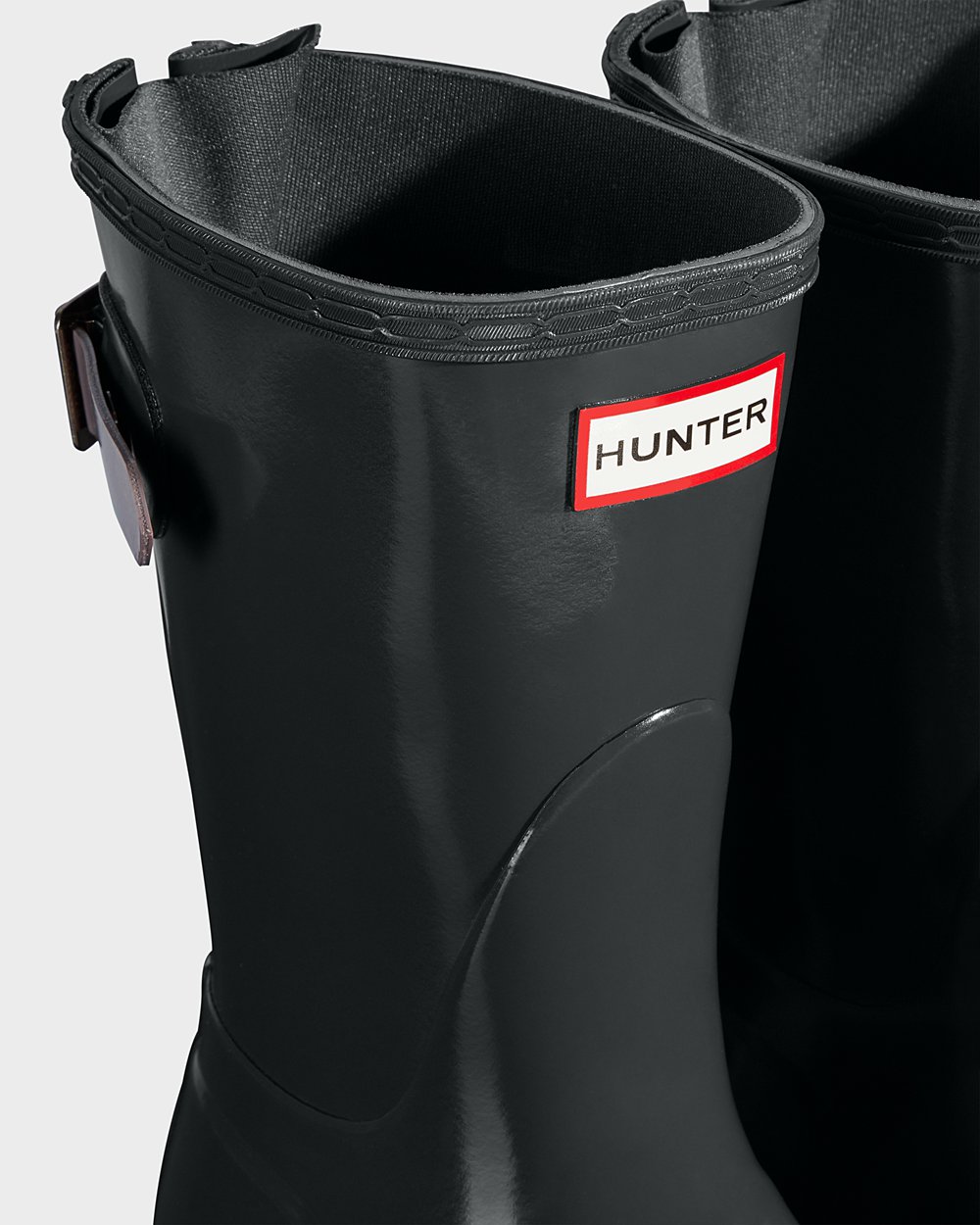 Botas de Lluvia Cortas Hunter Mujer - Original Back Adjustable Gloss - Verdes Oscuro/Morados - JVEGY